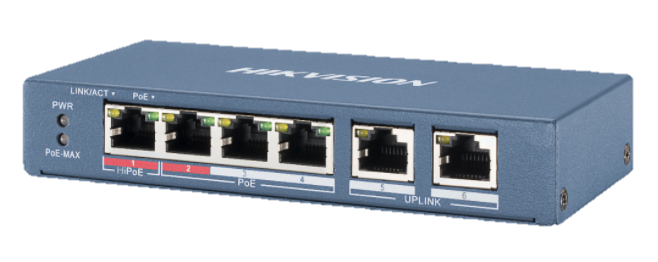 Switch mạng Hi POE 4 cổng 100M, 2 cổng uplink 10/100M , Layer 2