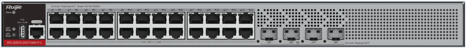 24-port 10/100/1000BASE-T PoE + 4-port 2.5GE/1GE SFP